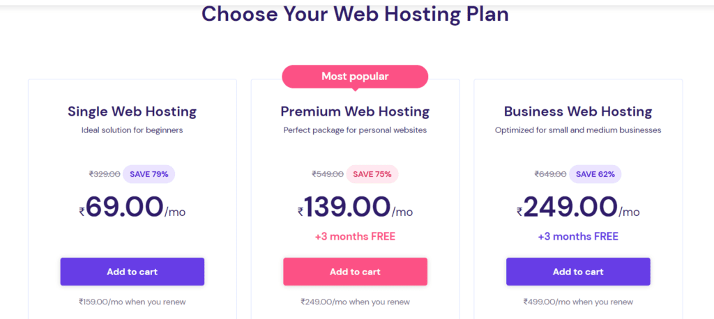 Hostinger Hosting Plans and Features