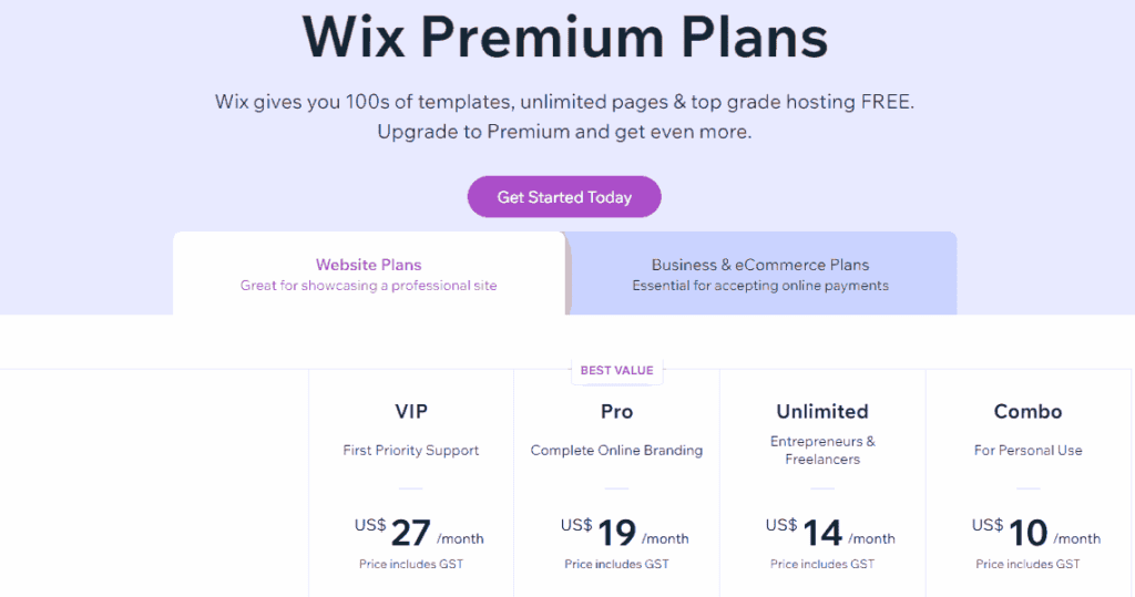 Wix Hosting Review Plans