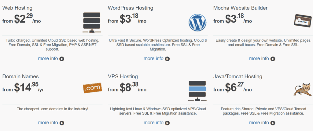 MochaHost Hosting Plans